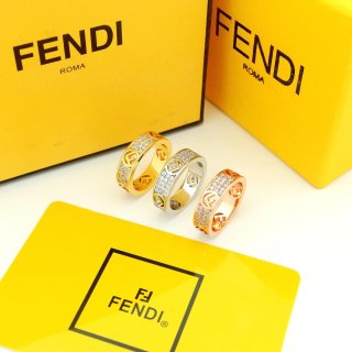Fendi Velora FF Pavé Logo Ring