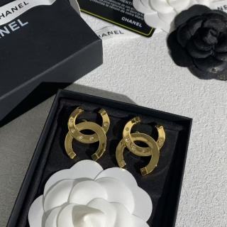 CHANEL Golden Interlace CC Statement Earrings