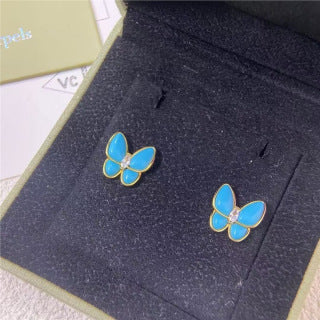 Van Cleef & Arpels Azure Butterfly Stud Earrings
