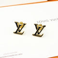 Louis Vuitton Black Accent Signature Stud Earrings