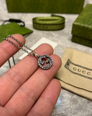 Gucci Interlocking G Double Circle Charm Necklace