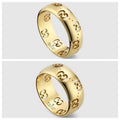 Gucci Interlocking G Engraved Wide Band Ring