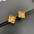 YSL Crystal Cushion Frame Clip-On Earrings