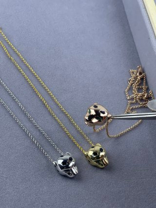 Cartier Panther Head Necklace with Lacquer Detail