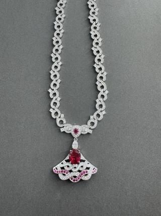 Bvlgari Ruby Fan Pendant Necklace – Elegant Luxury Fine Jewelry