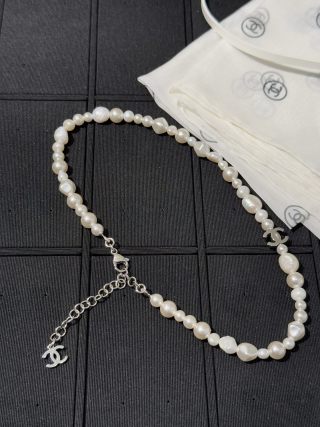 Chanel Irregular Pearl Double-C Necklace