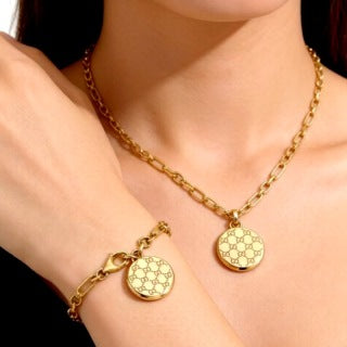Gucci Interlocking G Monogram Medallion Chain Bracelet