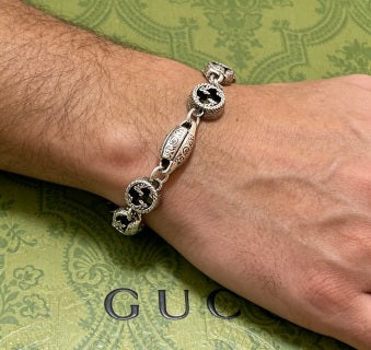 Gucci Ornate GG Medallion Link Bracelet