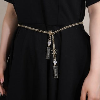 CHANEL Verena Silver Chain Tag Necklace