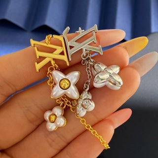 Louis Vuitton Pearl Blossom Letter Charm Bracelet