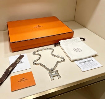 Hermès Chaine d’Ancre H Pendant Silver Necklace