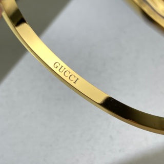 Gucci GG Pavé Mini Logo Cuff Bracelet