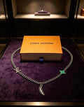 Louis Vuitton Monogram Crescent & Star Charm Necklace