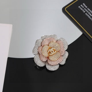 Chanel Crystal Camellia Flower Brooch – Elegant Luxury Fashion Accessory
