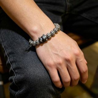 Gucci GG Bead Charm Silver Stretch Bracelet
