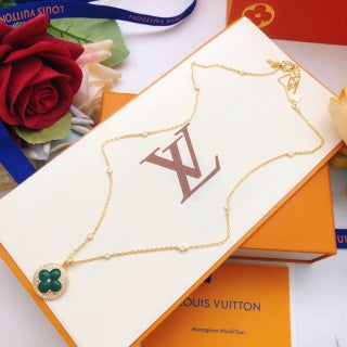 Louis Vuitton Emerald Clover Charm Chain Necklace