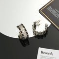 Chanel Luxury Chain Link Hoop Earrings